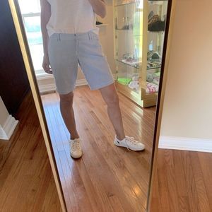 White & Blue Classic Stripe Bermuda Shorts ☀️